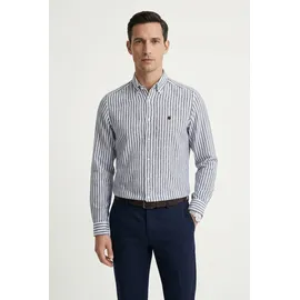 Boss Leinenhemd Regular Fit Blau L