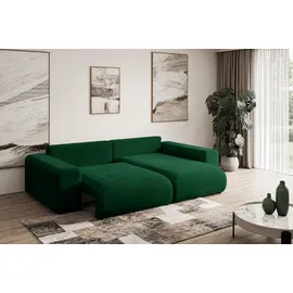 altdecor Ecksofa Cord mit Schlaffunktion 2-Sitzer Grün