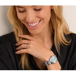 Tchibo - Edelstahl-Armbanduhr mit Datum - silber