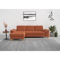 sit&more Ecksofa SIT & MORE "Westham L-Form", orange (terra), B:275cm H:88cm T:172cm, 90% Polyester 10% Polyamid, Sofas, Ecksofa, mit Recamiere, mit oder ohne Bettfunktion, Bettkasten, Füße Eiche