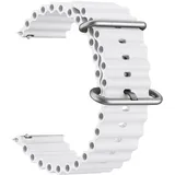 ZGCE Silikon Ocean Uhrenarmband 22mm Armband für Damen Herren, Schnellverschluss Watch Uhren Ersatzarmband, Weiches Wasserdichtes Sport Armbänder, Weiß