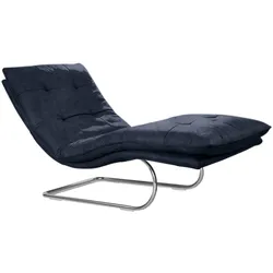 Relaxliege W.SCHILLIG "daily dreams", blau (dunkelblau s37), B:75cm H:91cm T:170cm, Stoff S37 (100% Polyester), Sofas, in Waffelkissen-Optik, wahlweise mit Motor, Freischwingergestell