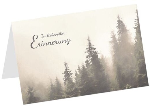Trauerkarte »In liebevoller Erinnerung Tannenwald«, LUMA KARTENEDITION, 17.5x11.5 cm