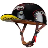 Motorrad Halbschalen Halbhelm Halbschalenhelm Baseballmütze-Helm Baseball Cap Motorradhelm Mit ECE-Zulassung Cruiser Chopper Scooter Helm Für Bike Cruiser Chopper Moped Scooter D,XL