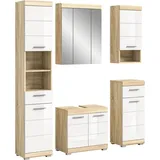 INOSIGN Badmöbel-Set »Siena«, (Set, 5 St.), Hochschrank, Spiegelschrank, WBU, Hängeschrank, Unterschrank weiß