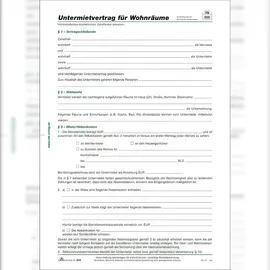 RNK Untermietvertrag DIN A4 4002871052009