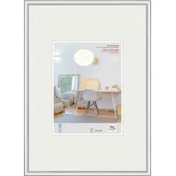 walther + design Lifestyle Kunststoff Bilderrahmen Kunstglas, silber, Posterformat