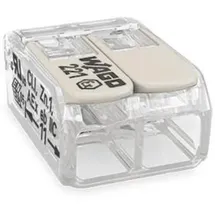 WAGO 221-482 Verbindungsklemme flexibel: 0.20-4 mm2, starr: 0.20-4 mm2 Polzahl: 2 Transparent, Weiß