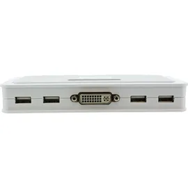 InLine KVM Switch, 4-fach, DVI-D, USB, mit Audio, integr. Kabel