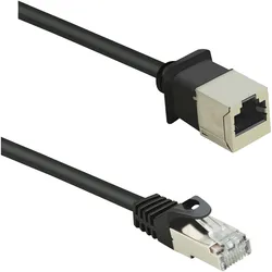renkforce CAT5e F/UTP Netzwerk-Verlängerungskabel 0.50 m Schwarz