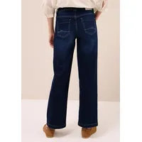 Cecil Damen 3716113 Wide Leg Jeans, Dark Blue wash,