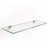 Badablage aus Glas, Glasablage zur Wandbefestigung - Wandregal - Regal Glas - Das Ganze Set - Glasregal, Badregal - 40 cm x 13 cm