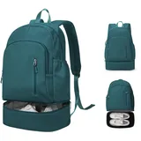 VENATIN Gym Rucksack damen Sportrucksack mit Schuhfach und Nasstasche,Wasserdichter Freizeitrucksack Sportrucksack Sporttasche für Schwimmen Yoga,Handgepäckrucksack Reise-Laptop-Rucksack,Pfauenblau