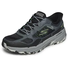 SKECHERS Go Run Trail Altitude 2.0 Rocky Hill Slip-InTurnschuhe, Black And Gray Leather/Textile, 43