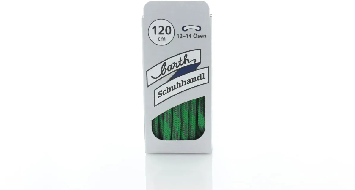 Schnürsenkel Bergsport rund grün / schwarz 180 cm