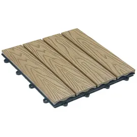 Home Deluxe WPC Klickfliesen BAVARO Premium«, Teak 10 m2 - braun