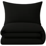 nyvi Biber Winter Bettwäsche Deluxe Schwarz 155 x 240 cm