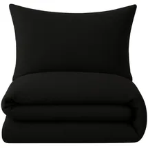 nyvi Biber Winter Bettwäsche Deluxe Schwarz 155 x 240 cm
