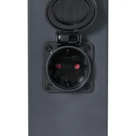 QAZQA Außenleuchte silber 80 cm IP44 mit Steckdose und Bewegungssensor