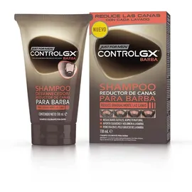 Just for Men Control GX Champú Para Barba, Reduce Gradualmente las Canas en Cada Lavado Para un Resultado Sutil Y Natural, Para Todos Los Tonos, 118 ml