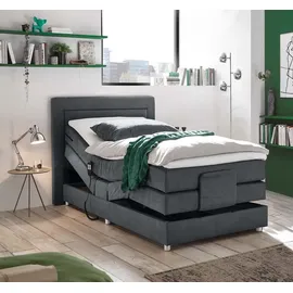 ed-lifestyle polstermöbel Saba Boxspringbett 120x200cm inkl. Motor Dunkelgrau, Ausführung:Variante 2 - Schwarz