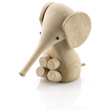 Lucie Kaas - Gunnar Flørning Baby Elefant Holzfigur, H 11 cm / Gummibaum natur