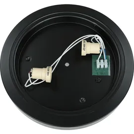 Licht-Erlebnisse Badezimmerleuchte Lampenschirm rund 32 cm Schwarz Glas