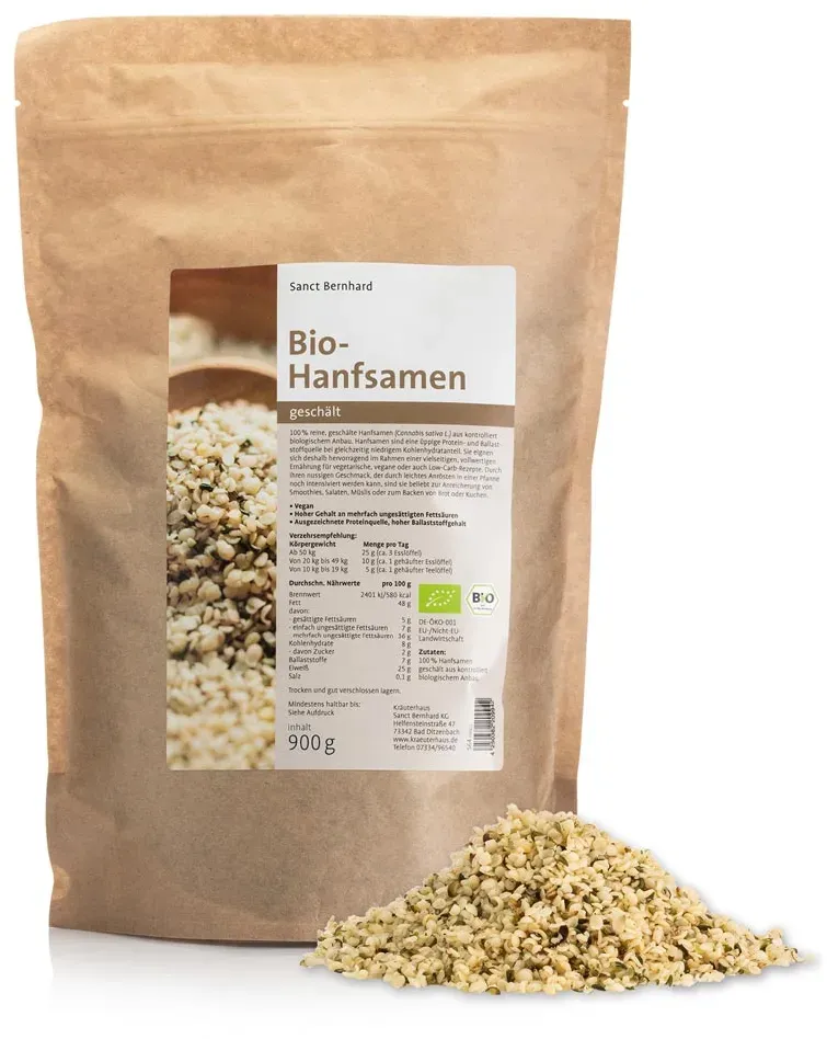 Bio-Hanfsamen geschält - 900 g