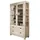 Massivmoebel24 Vitrine Akazie 110 x 45 x 200 cm Beige/Weiß