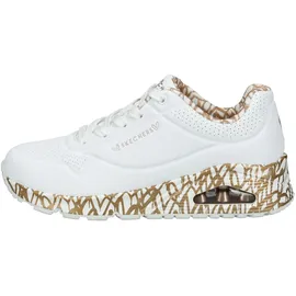 SKECHERS Uno - Loving Love Damen white durabuck/rose gold print trim 40