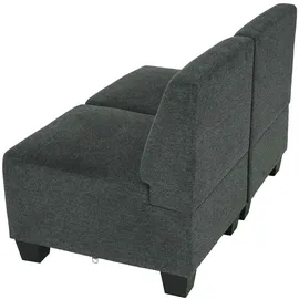 Mendler Couch Stoff 2-Sitzer Grau