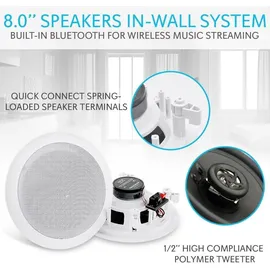 Pyle Audio Pyle 8" weiß