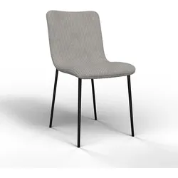 Stuhl Amy Hellgrau Cord Gepolstert