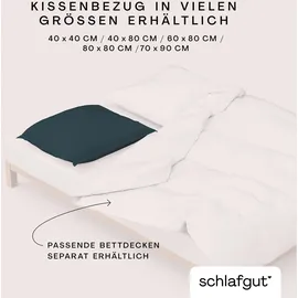schlafgut Kissenbezug Woven Satin 80 x 80 cm Grau