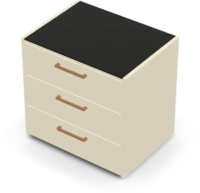 Brabura CT 90 Schubladenmodul - Nero Zimbabwe / Perle Blanche / Holzgriff