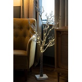 Sirius LED-Baum Tora Tree, braun/weiß beschneit