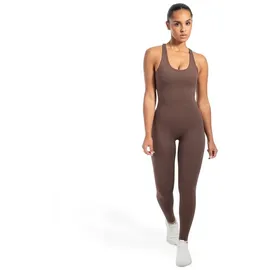 SMILODOX Jumpsuit Ilva, ärmelloser Einteiler lang, Overall mit Shaped Fit atmungsaktiver elastischer Sportanzug, Ganzkörperanzug Sport Fitness braun XS