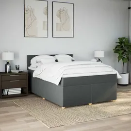 vidaXL Boxspringbett 140 x 200 cm Dunkelgrau