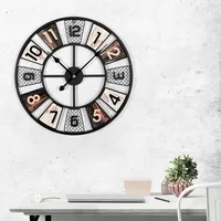 Yorbay Uhr Wand Groß Vintage: Wanduhr Rund Metall Arabische