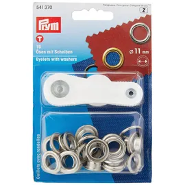 Prym Ösen und Scheiben 11,0 mm, 15 Stück., silberfarbig 11 mm