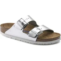 Birkenstock Arizona Weichbettung Naturleder schmal metallic silver 35