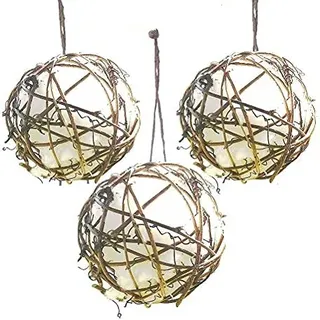 Akemaio 3Pcs Globe Hummingbird Nesters Vogel Nistmaterial Halter Baumwollkugeln Hummingbird Nistmaterial Wild Birds Wrens Finke