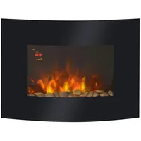furnicato Elektrokamin Kaminofen Elektrischer Wandkamin 65x11,4x52cm schwarz