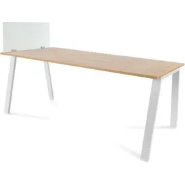 Rocada Trennwand 40x70cm Glas (Doppeltische Melaminplatte).