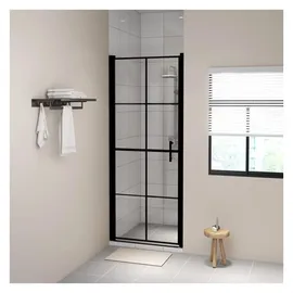 vidaXL Duschtür Hartglas 81x195 cm Schwarz