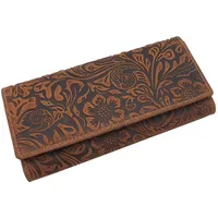 Große Vollrindleder Damen Geldbörse Geldbeutel Portemonnaie Lianen RFID Schutz