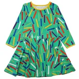 Toby Tiger Skater Kleid Buntstifte Print Grün 98