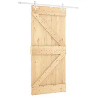 vidaXL Schiebetür rechts 100 x 210 cm Braun/Weiß