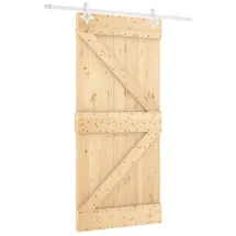 vidaXL Schiebetür rechts 100 x 210 cm Braun/Weiß