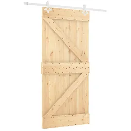vidaXL Schiebetür rechts 100 x 210 cm Braun/Weiß